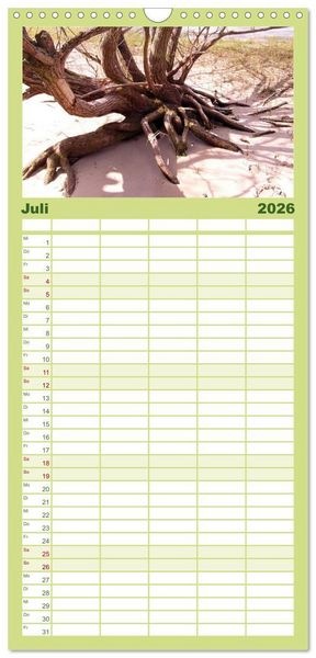 Produktbild: Familienplaner 2026 - Oasen der Ruhe 2026 / Geburtstagskalender mit 5 Spalten (Wandkalender, 21 x 45 cm) CALVENDO