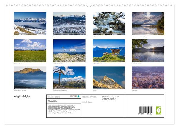 Produktbild: Allg&auml;u-Idylle (hochwertiger Premium Wandkalender 2026 DIN A2 quer), Kunstdruck in Hochglanz