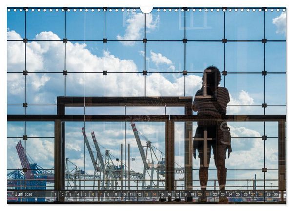 Produktbild: Die Hafenstadt Hamburg im Spiegel (Wandkalender 2026 DIN A3 quer), CALVENDO Monatskalender