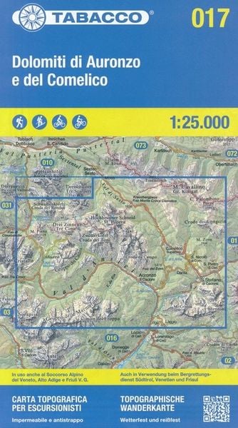 Tabacco Wandern Dolimiti di Auronzo 1:25000, Karte von , Tabacco Editrice, 9788883151699