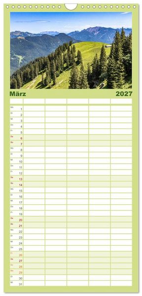 Produktbild: Familienplaner 2027 - Magischer Tegernsee mit 5 Spalten (Wandkalender, 21 x 45 cm) CALVENDO
