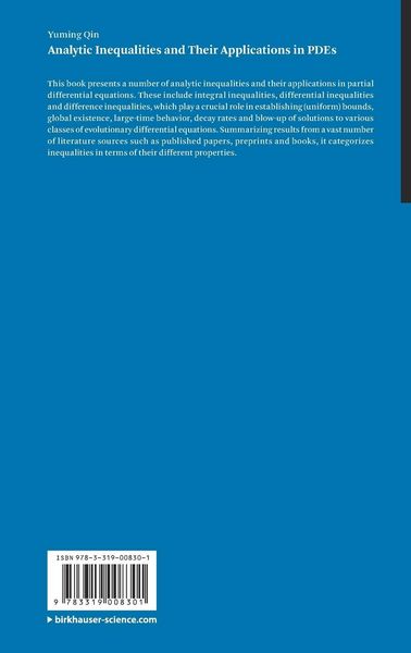 Produktbild: Analytic Inequalities and Their Applications in PDEs