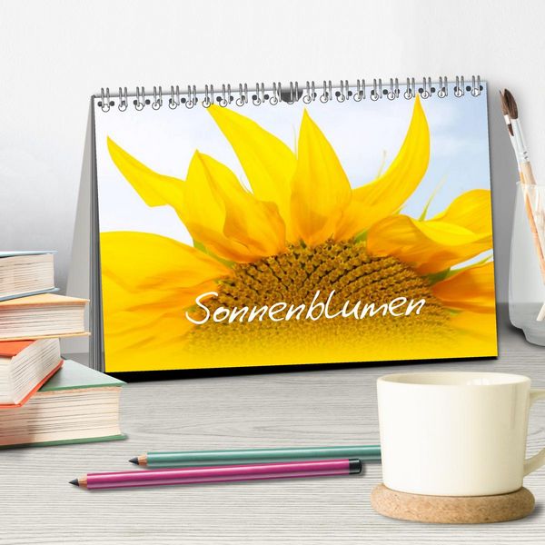 Produktbild: Sonnenblumen - die Blumen der Lebensfreude (Tischkalender 2026 DIN A5 quer), CALVENDO Monatskalender