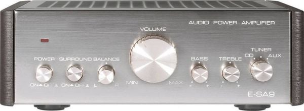 Produktbild: Renkforce E-SA9 Stereo-Verst&auml;rker 2 x 12W Silber (metallic), Dunkelbraun