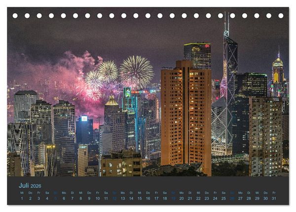 Produktbild: Hong Kong - Skylines (Tischkalender 2026 DIN A5 quer), CALVENDO Monatskalender