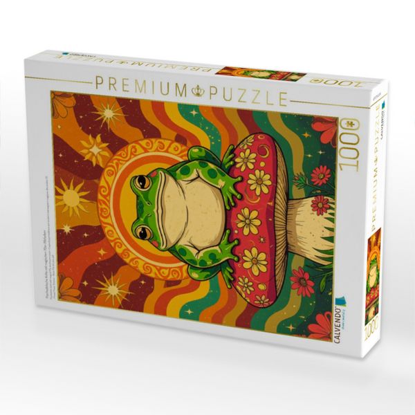 Produktbild: CALVENDO Puzzle Psychedelische Kr&ouml;te mit magischen 70er-Pilzfarben | 1000 Teile Lege-Gr&ouml;&szlig;e 64x48cm Foto-Puzzle f&uuml;r gl&uuml;ckliche Stunden