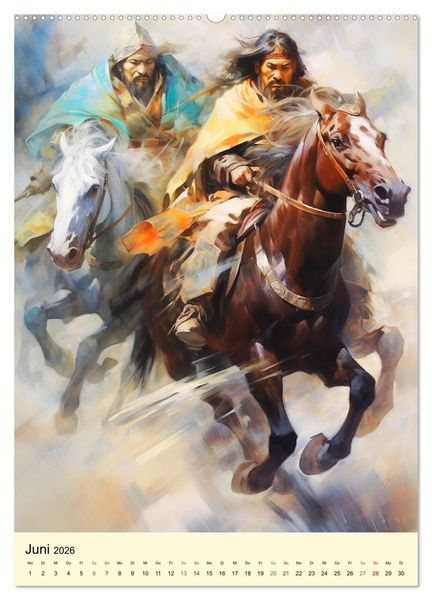 Produktbild: Fantasy-Krieger der Mongolei. Inspiriert von Dschingis Khan (Wandkalender 2026 DIN A2 hoch), CALVENDO Monatskalender