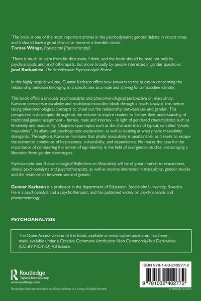Produktbild: Psychoanalytic and Phenomenological Reflections on Masculinity