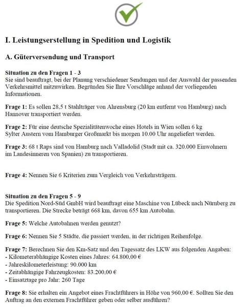 'Top-Prüfung Kauffrau / Kaufmann für Spedition und