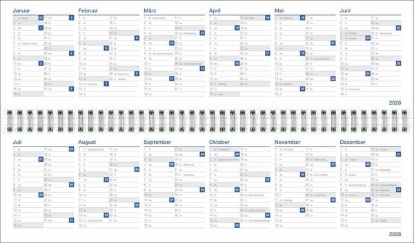 Produktbild: Wochenquerplaner, blau 2027