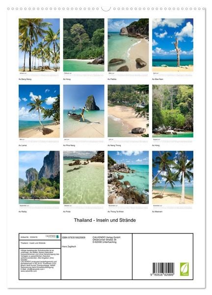 Produktbild: Thailand - Inseln und Str&auml;nde (hochwertiger Premium Wandkalender 2027 DIN A2 hoch), Kunstdruck in Hochglanz