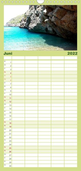 Produktbild: Familienplaner MALLORCA zum VERLIEBEN (Wandkalender 2022 , 21 cm x 45 cm, hoch)