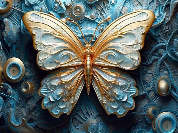 Produktbild: CALVENDO Puzzle Mechanisches Design eines Schmetterlings - Steampunk | 2000 Teile Lege-Gr&ouml;&szlig;e 90x67cm Foto-Puzzle f&uuml;r gl&uuml;ckliche Stunden