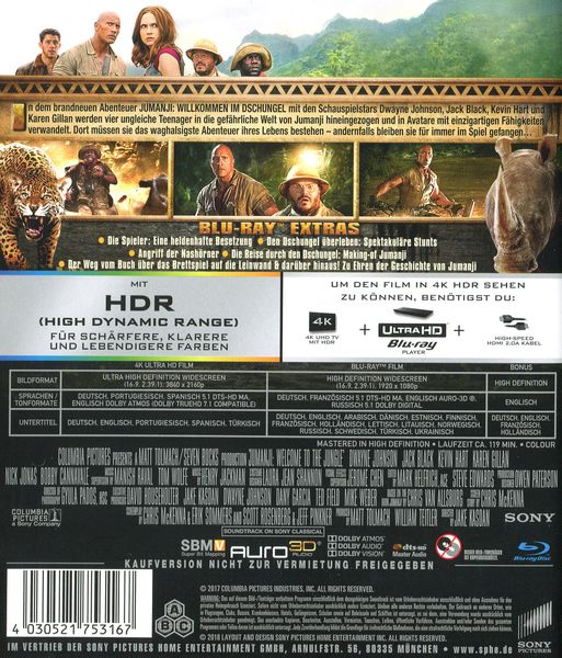 Produktbild: Jumanji - Willkommen im Dschungel (4K Ultra HD) (+ Blu-ray 2D)