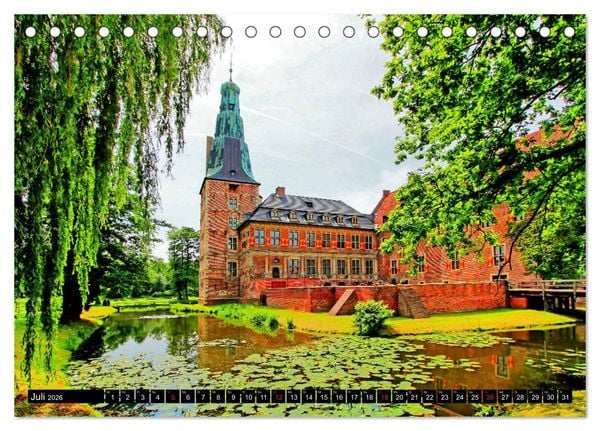 Produktbild: Burgen und Schl&ouml;sser im M&uuml;nsterland (Tischkalender 2026 DIN A5 quer), CALVENDO Monatskalender