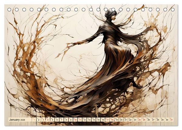 Produktbild: Silhouettes of change - Mystical nature spirits (Desk Calendar 2026 DIN A5 landscape), CALVENDO 12 Month DeskCalendar