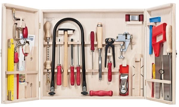 Produktbild: PEBARO 419 - Profi Laubs&auml;genschrank mit Stahlwerkzeugen, 33-teilig, (90x38,5cm ausgeklappt)