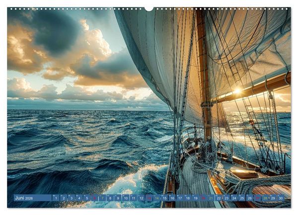 Produktbild: Mit dem Wind um die Welt - segeln (hochwertiger Premium Wandkalender 2026 DIN A2 quer), Kunstdruck in Hochglanz