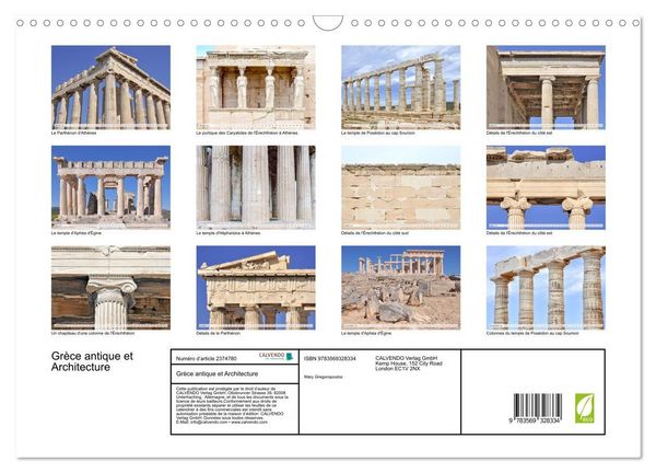 Produktbild: Gr&egrave;ce antique et Architecture (Calendrier mural 2027 DIN A3 vertical), CALVENDO calendrier mensuel