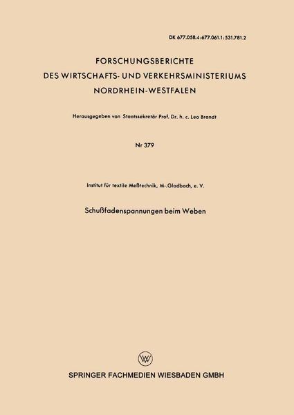 Produktbild: Schu&szlig;fadenspannungen beim Weben