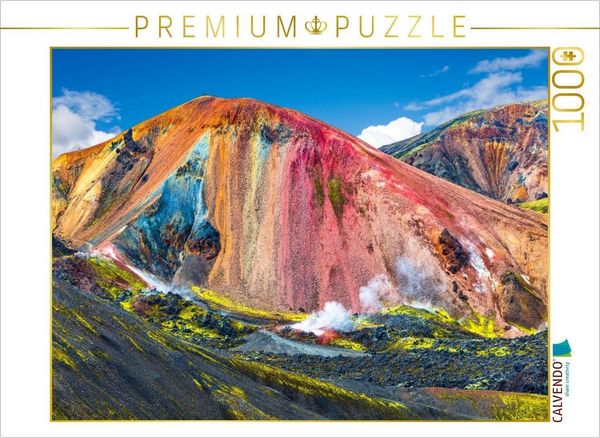 Produktbild: CALVENDO Puzzle Island, Regenbogen Vulkanberge Landmannalaugar | 1000 Teile Lege-Gr&ouml;&szlig;e 64x48cm Foto-Puzzle f&uuml;r gl&uuml;ckliche Stunden