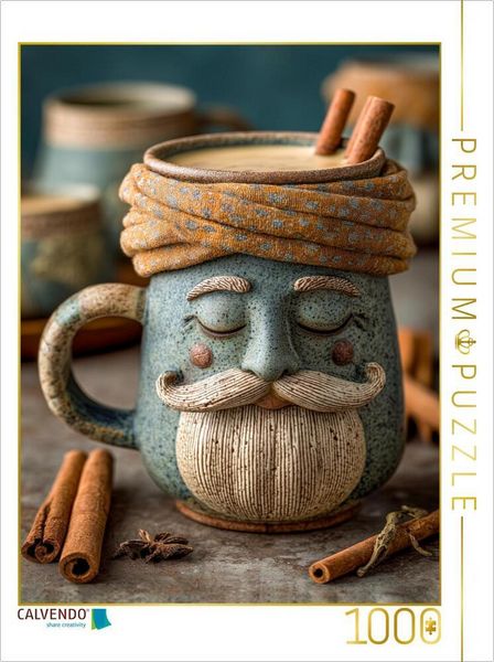 CALVENDO Puzzle Chai-Guru in Meditation - Entspannter Gewürztee mit Charakter | 1000 Teile Lege-Größe 64x48cm Foto-Puzzle für glückliche Stunden