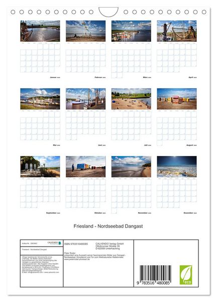 Produktbild: Friesland - Nordseebad Dangast (Wandkalender 2026 DIN A4 hoch), CALVENDO Monatskalender