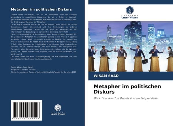 Metapher im politischen Diskurs, Taschenbuch von Wisam Saad, Verlag Unser Wissen, 9786204089423