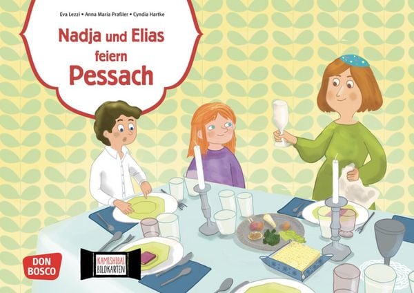 Produktbild: Nadja und Elias feiern Pessach. Kamishibai Bildkartenset