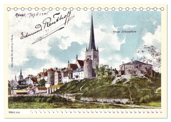 Produktbild: GRUSS AUS REVAL - Estlands Hauptstadt in alten Ansichten (Tischkalender 2026 DIN A5 quer), CALVENDO Monatskalender
