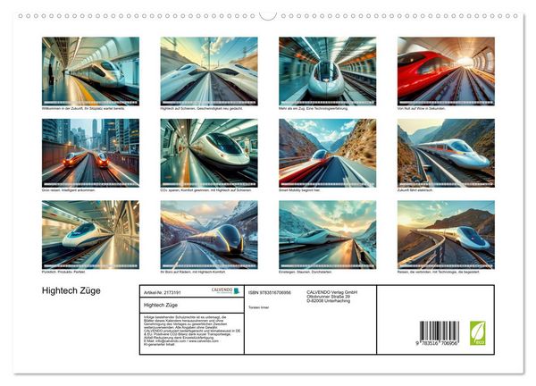 Produktbild: Hightech Z&uuml;ge (hochwertiger Premium Wandkalender 2026 DIN A2 quer), Kunstdruck in Hochglanz