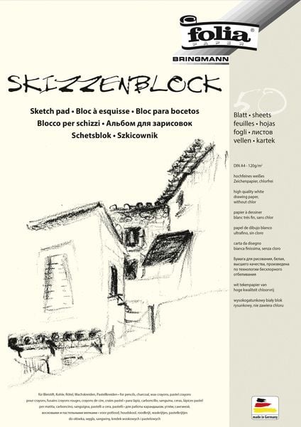 Folia Skizzenblock 120g/m², DIN A4, 50 Blatt