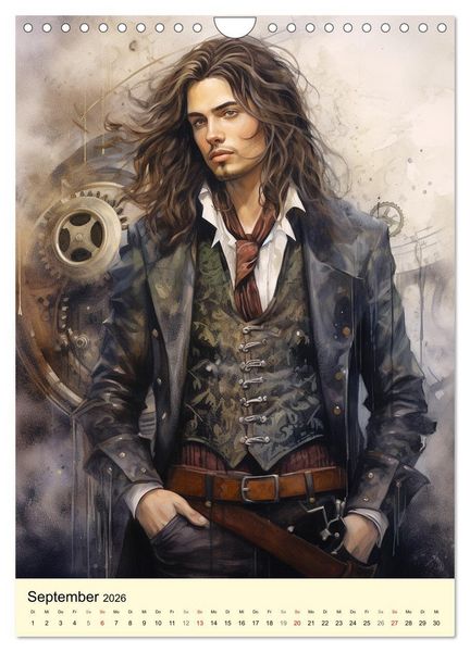 Produktbild: Steampunk Boys. Verwegene M&auml;nnlichkeit (Wandkalender 2026 DIN A4 hoch), CALVENDO Monatskalender
