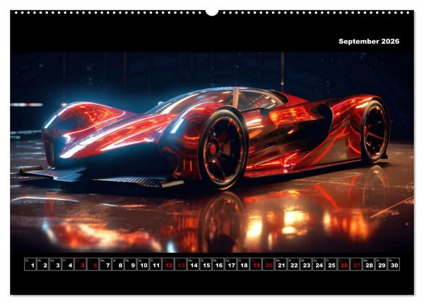 Produktbild: Surreale Cyber Cars (Wandkalender 2026 DIN A2 quer), CALVENDO Monatskalender