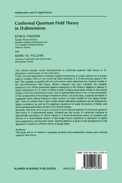Produktbild: Conformal Quantum Field Theory in D-dimensions
