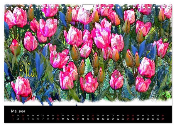 Produktbild: Blumen - Digital (Wandkalender 2026 DIN A4 quer), CALVENDO Monatskalender