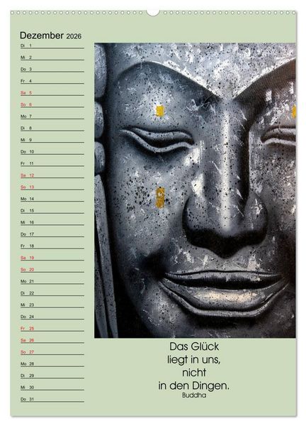 Produktbild: Lebensfreude Buddha (Wandkalender 2026 DIN A2 hoch), CALVENDO Monatskalender
