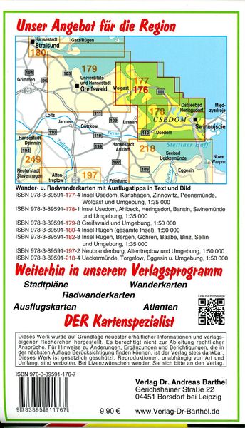 Produktbild: Radwander- und Wanderkarte Insel Usedom