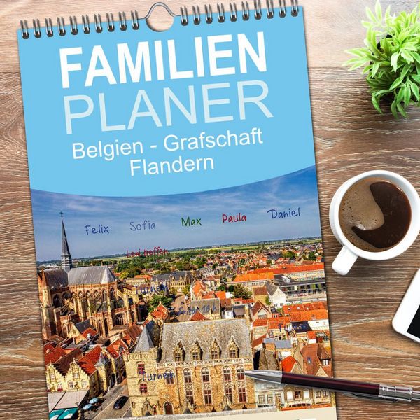 Produktbild: Familienplaner 2026 - Belgien - Grafschaft Flandern mit 5 Spalten (Wandkalender, 21 x 45 cm) CALVENDO