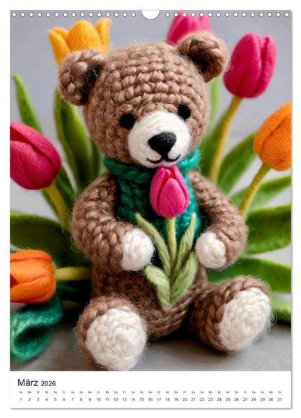 Produktbild: Teddys aus Wolle (Wandkalender 2026 DIN A3 hoch), CALVENDO Monatskalender