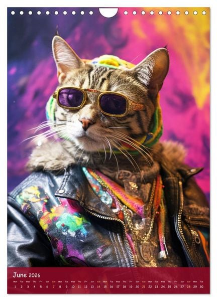 Produktbild: Crazy gangster cats (Wall Calendar 2026 DIN A4 portrait), CALVENDO 12 Month Wall Calendar