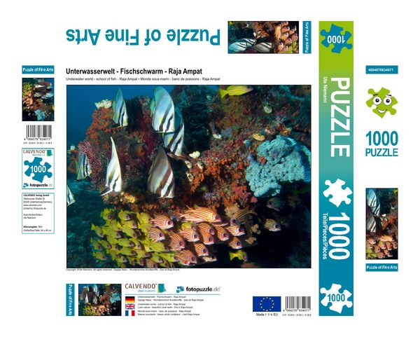 Produktbild: CALVENDO Puzzle Unterwasserwelt - Fischschwarm Raja Ampat | 1000 Teile Lege-Gr&ouml;&szlig;e 64x48cm Foto-Puzzle f&uuml;r gl&uuml;ckliche Stunden