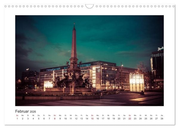 Produktbild: Leipzig bei Nacht (Wandkalender 2026 DIN A3 quer), CALVENDO Monatskalender