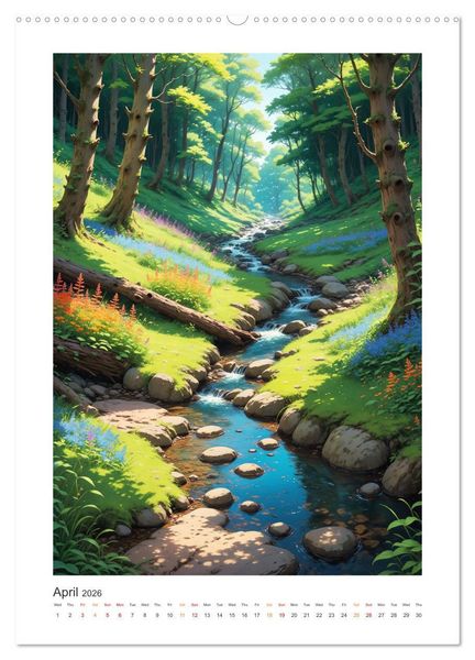 Produktbild: Fantastic Anime Worlds (Wall Calendar 2026 DIN A2 portrait), CALVENDO 12 Month Wall Calendar