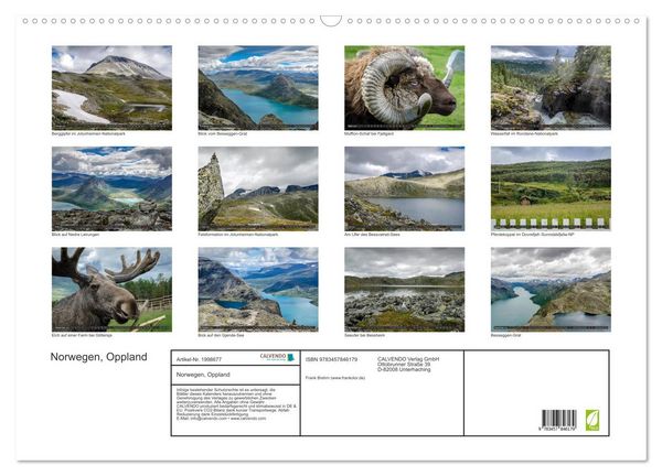 Produktbild: Norwegen, Oppland (Wandkalender 2026 DIN A2 quer), CALVENDO Monatskalender