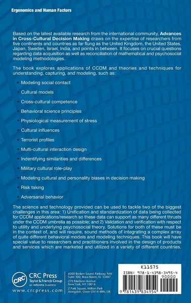 Produktbild: Advances in Cross-Cultural Decision Making