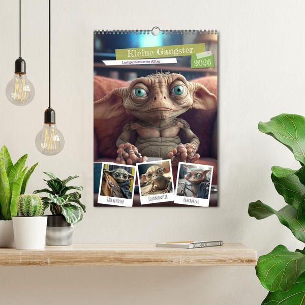 Produktbild: Kleine Gangster. Lustige Monster im Alltag (Wandkalender 2026 DIN A3 hoch), CALVENDO Monatskalender