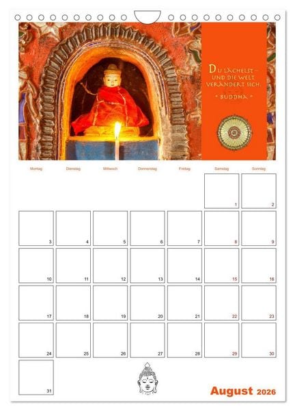 Produktbild: Buddhas Zitate und Weisheiten (Wandkalender 2026 DIN A4 hoch), CALVENDO Monatskalender