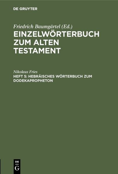 Produktbild: Hebr&auml;isches W&ouml;rterbuch zum Dodekapropheton