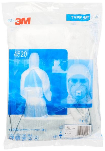 Produktbild: 3M 45203XL Schutzanzug 4520 Kleider-Gr&ouml;&szlig;e=XXXL Wei&szlig;